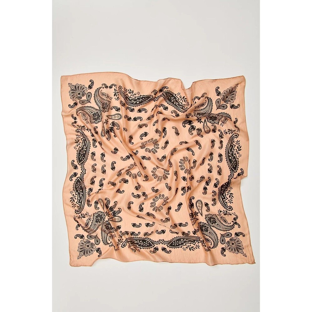 Free People So Silk Printed Bandana Scarf Tube Top Belt Paisley Wrap OS 291146